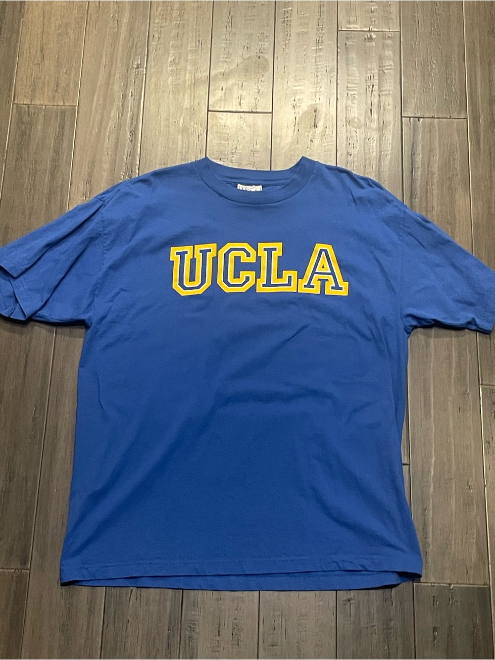 Vintage UCLA Bruins T Shirt XXL Made in USA Blue Gold College Spellout Tee